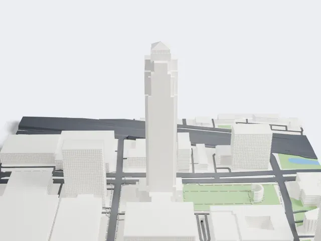 Williams Tower model, West view