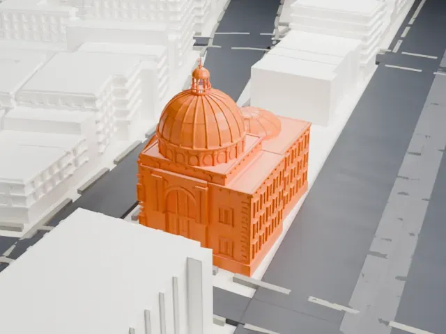 Williamsburgh Savings Bank Building, 175 Broadway model, East view