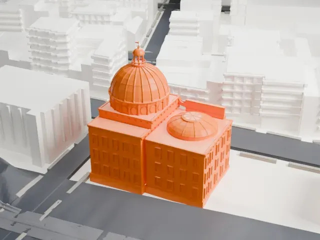 Williamsburgh Savings Bank Building, 175 Broadway model, North view