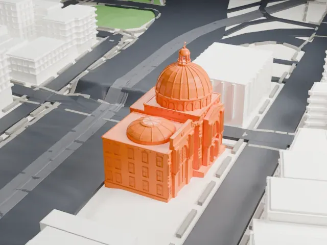 Williamsburgh Savings Bank Building, 175 Broadway model, West view