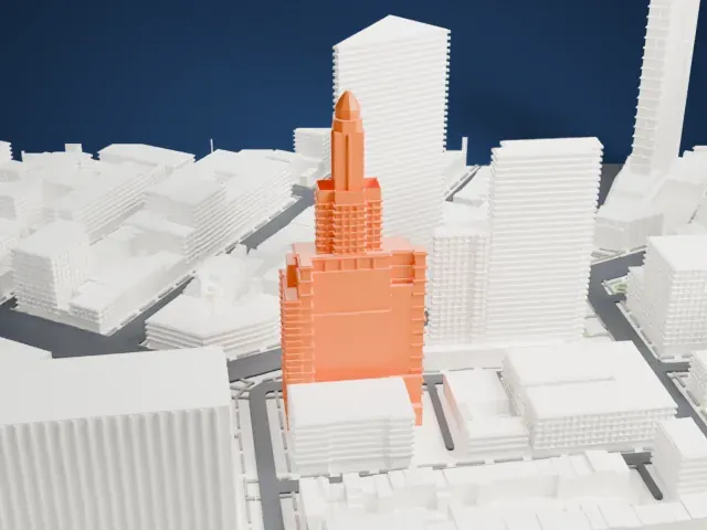 Williamsburgh Savings Bank Tower model, East view