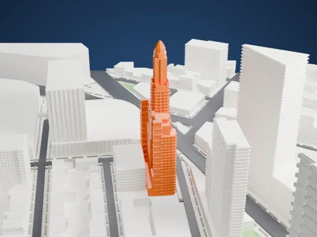 Williamsburgh Savings Bank Tower model, North view