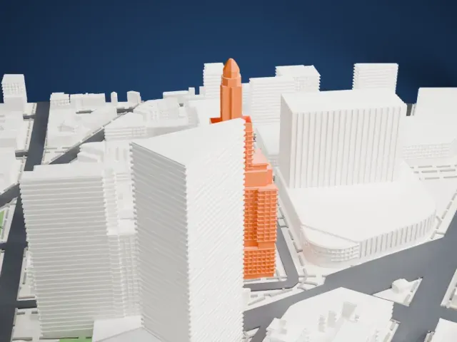 Williamsburgh Savings Bank Tower model, West view