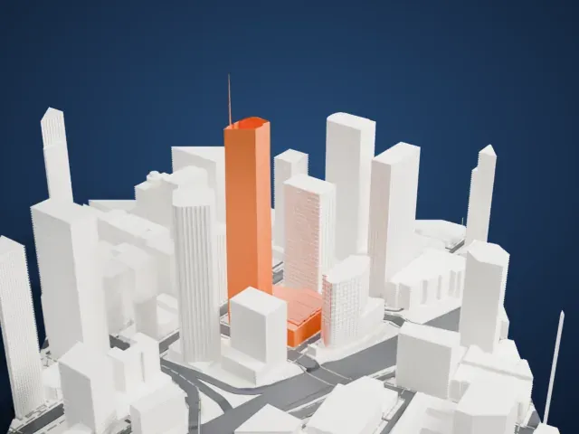 Wilshire Grand Center model, North view
