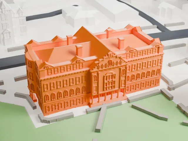 Winants Hall model, East view