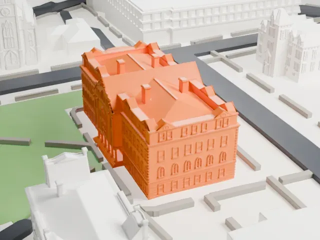 Winants Hall model, North view