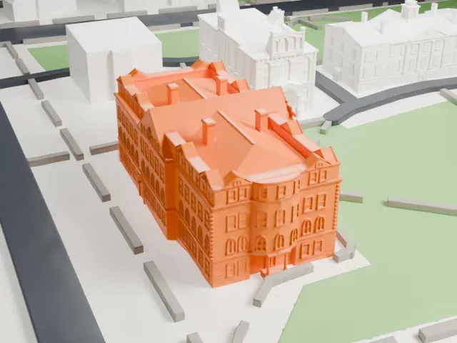 Winants Hall model, South view
