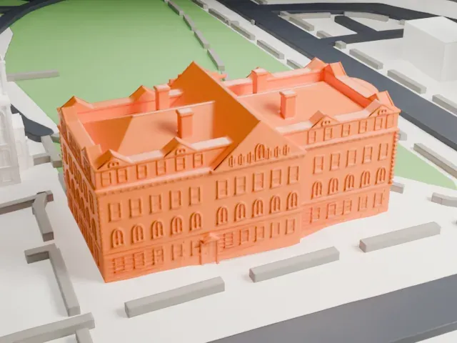 Winants Hall model, West view