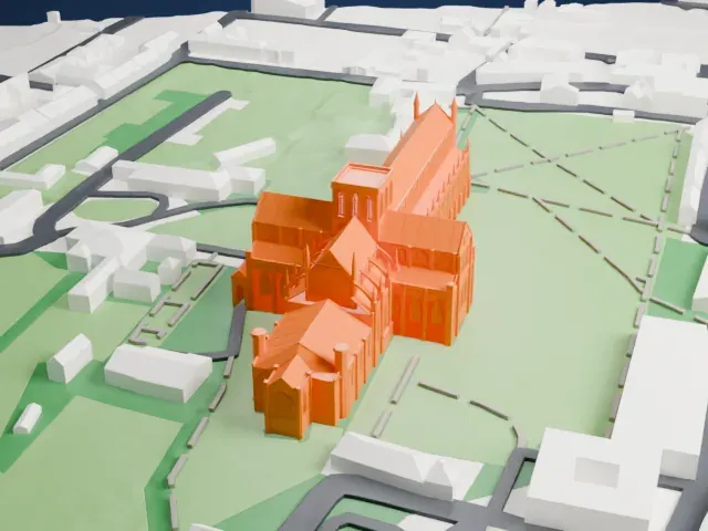 Winchester Cathedral model, East view