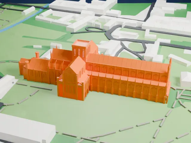 Winchester Cathedral model, North view