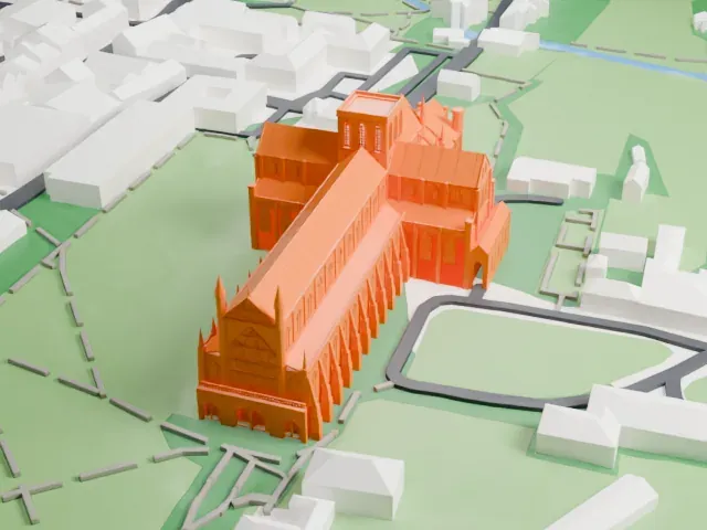 Winchester Cathedral model, West view