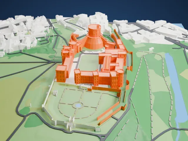 Windsor Castle model, East view