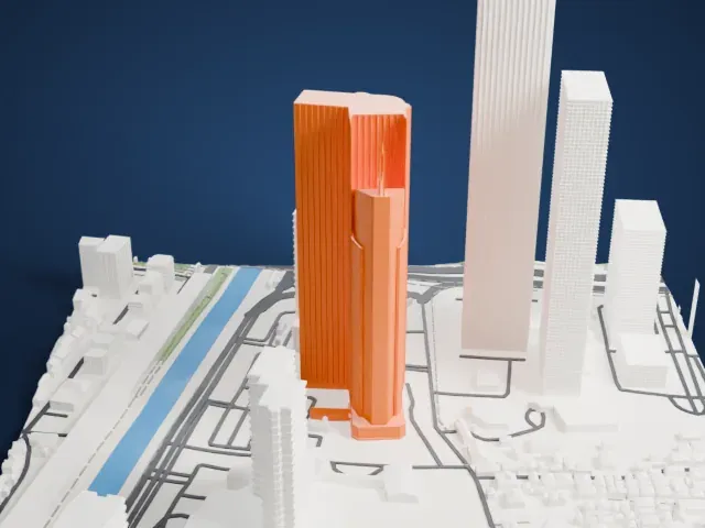 Wisma 46 model, West view