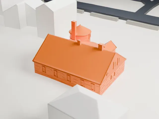 Woman's Club of Rutherford model, East view