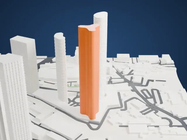 World One model, North view
