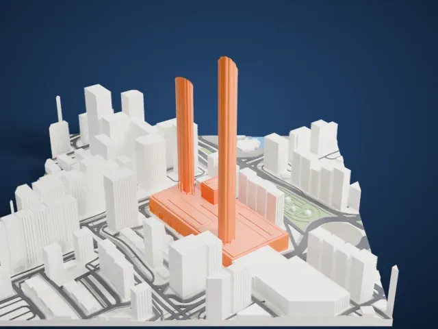 World Trade Center Abu Dhabi model, North view