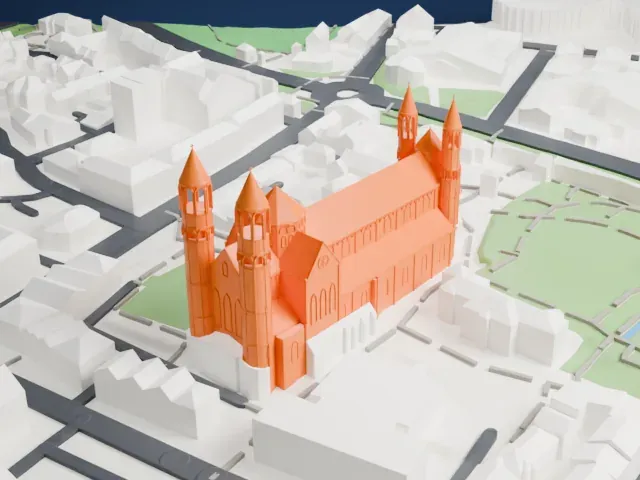 Worms Cathedral model, East view