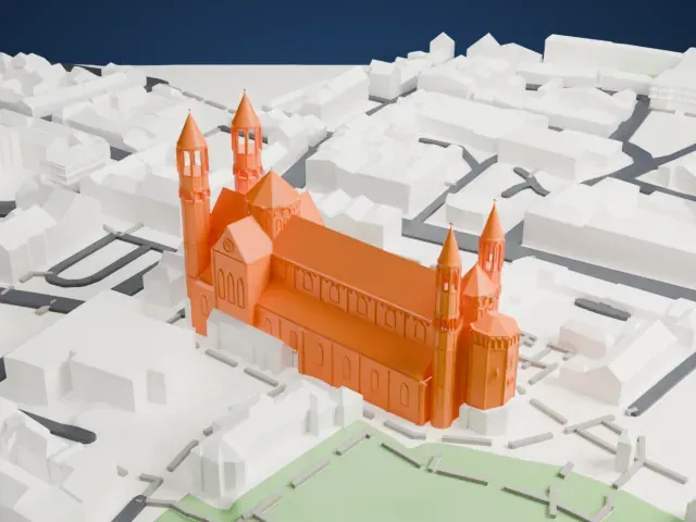 Worms Cathedral model, North view