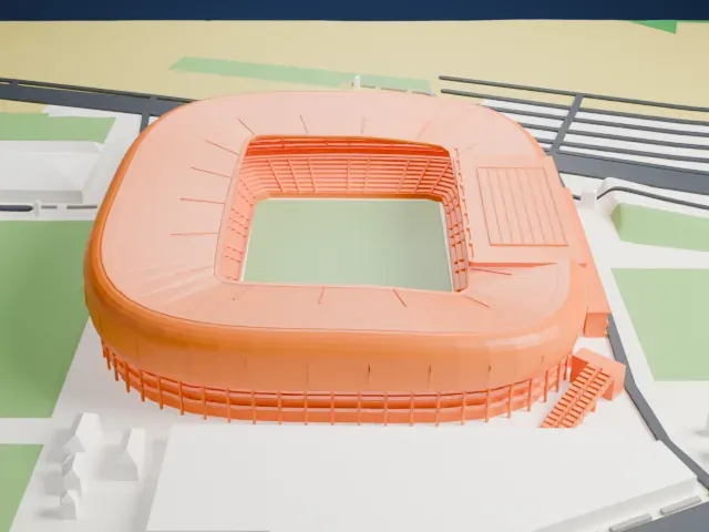 Wörthersee Stadion model, North view
