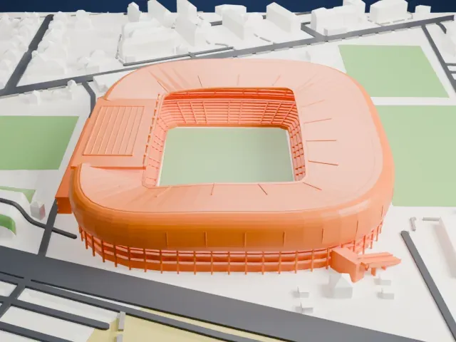 Wörthersee Stadion model, South view