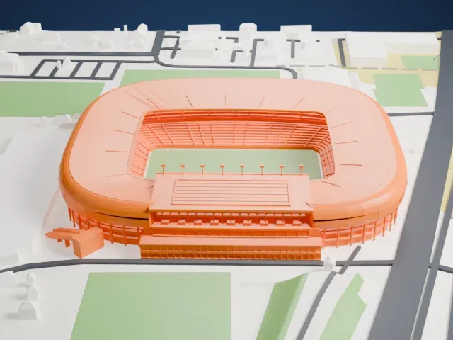 Wörthersee Stadion model, West view