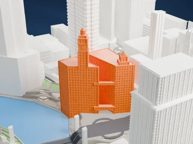 Wrigley Building model, East view
