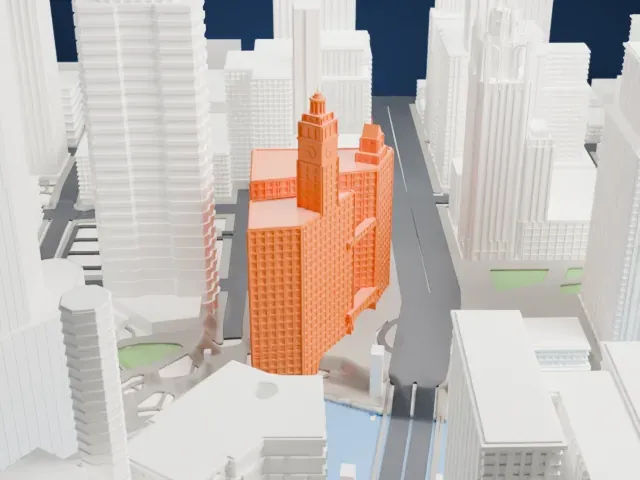 Wrigley Building model, South view