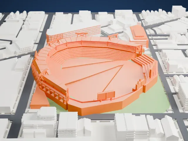Wrigley Field model, East view