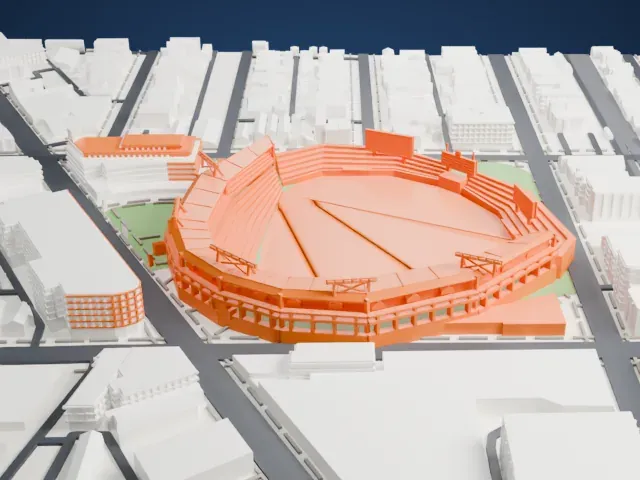 Wrigley Field model, South view