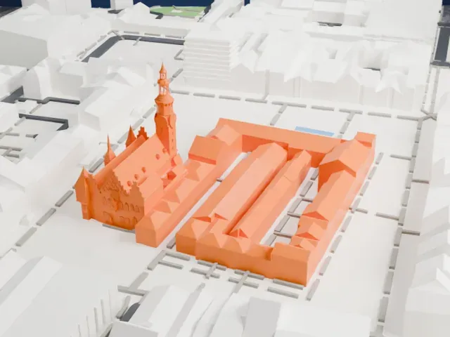 Wrocław Town Hall model, East view
