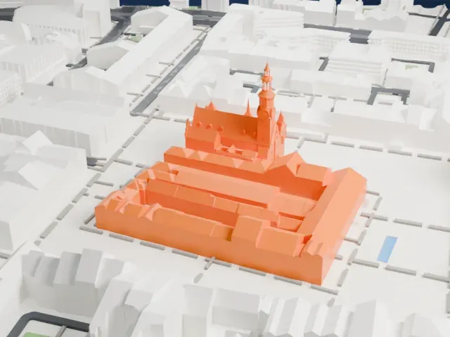 Wrocław Town Hall model, North view