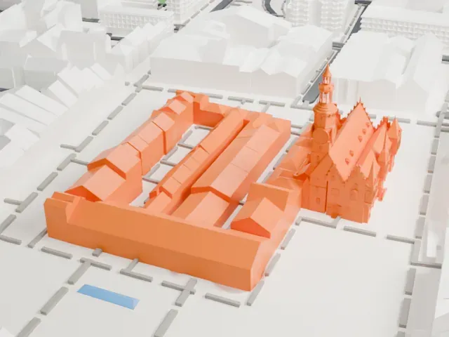 Wrocław Town Hall model, West view
