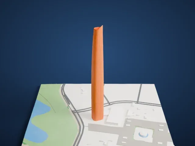 Wuhan Center model, East view