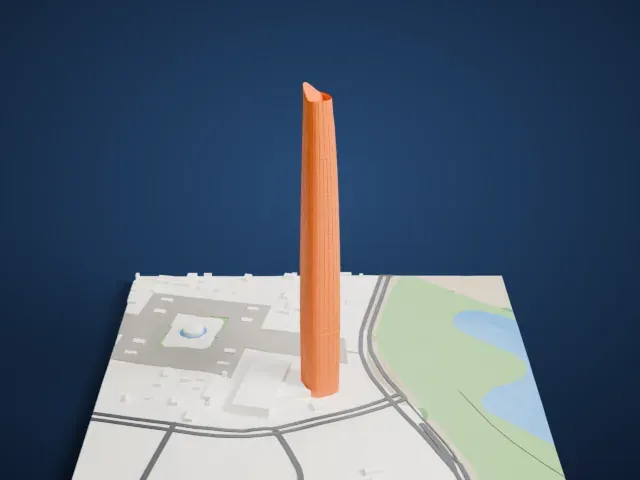 Wuhan Center model, West view