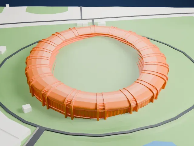 Wunna Theikdi Stadium model, North view