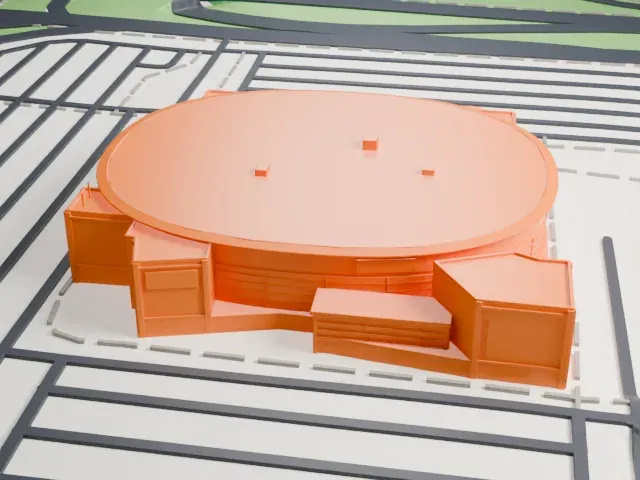 Xfinity Mobile Arena model, East view