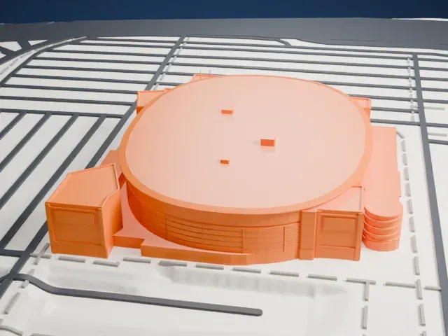Xfinity Mobile Arena model, North view