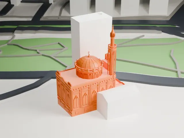 Yıldız Hamidiye Mosque model, East view