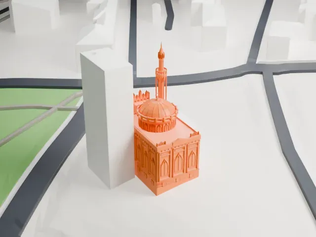 Yıldız Hamidiye Mosque model, South view
