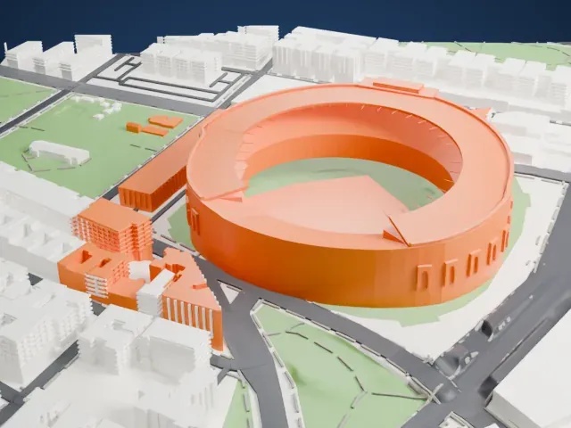 Yankee Stadium model, West view