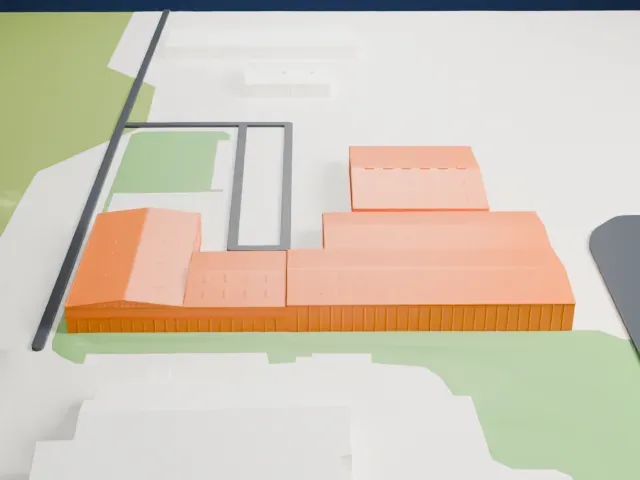 Yanks Air Museum Hangars model, South view