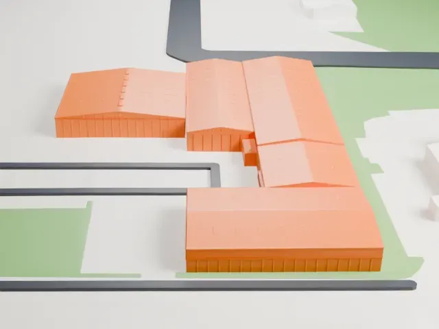Yanks Air Museum Hangars model, West view