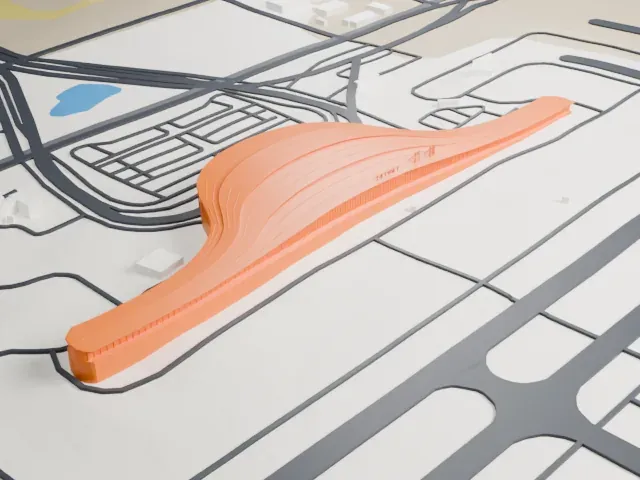 Yantai Penglai International Airport Terminal 1 model, North view
