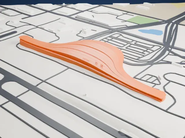 Yantai Penglai International Airport Terminal 1 model, West view