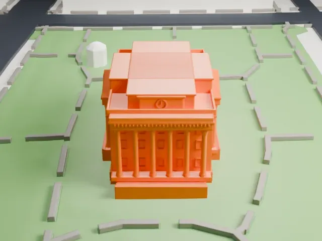 Yavapai County Courthouse model, South view