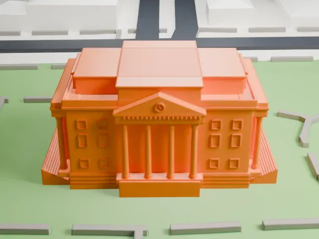 Yavapai County Courthouse model, West view