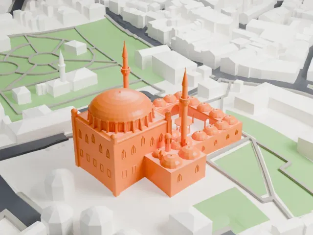 Yavuz Selim Mosque model, East view
