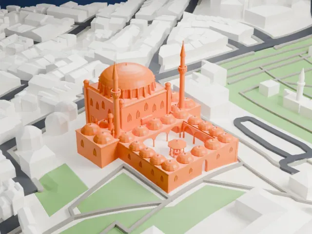 Yavuz Selim Mosque model, North view