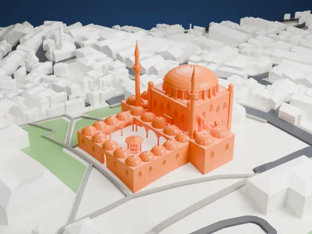 Yavuz Selim Mosque model, West view