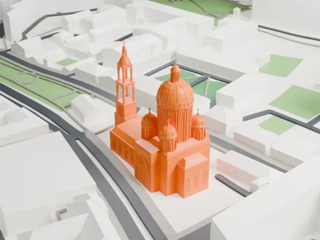 Yelokhovo Cathedral model, East view